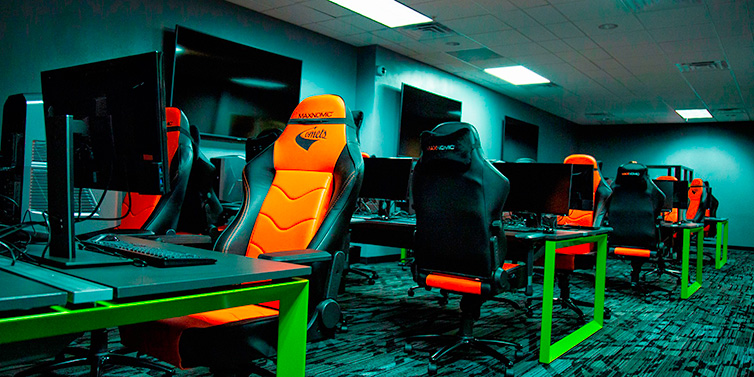 Gaming stations in the Esports Arena